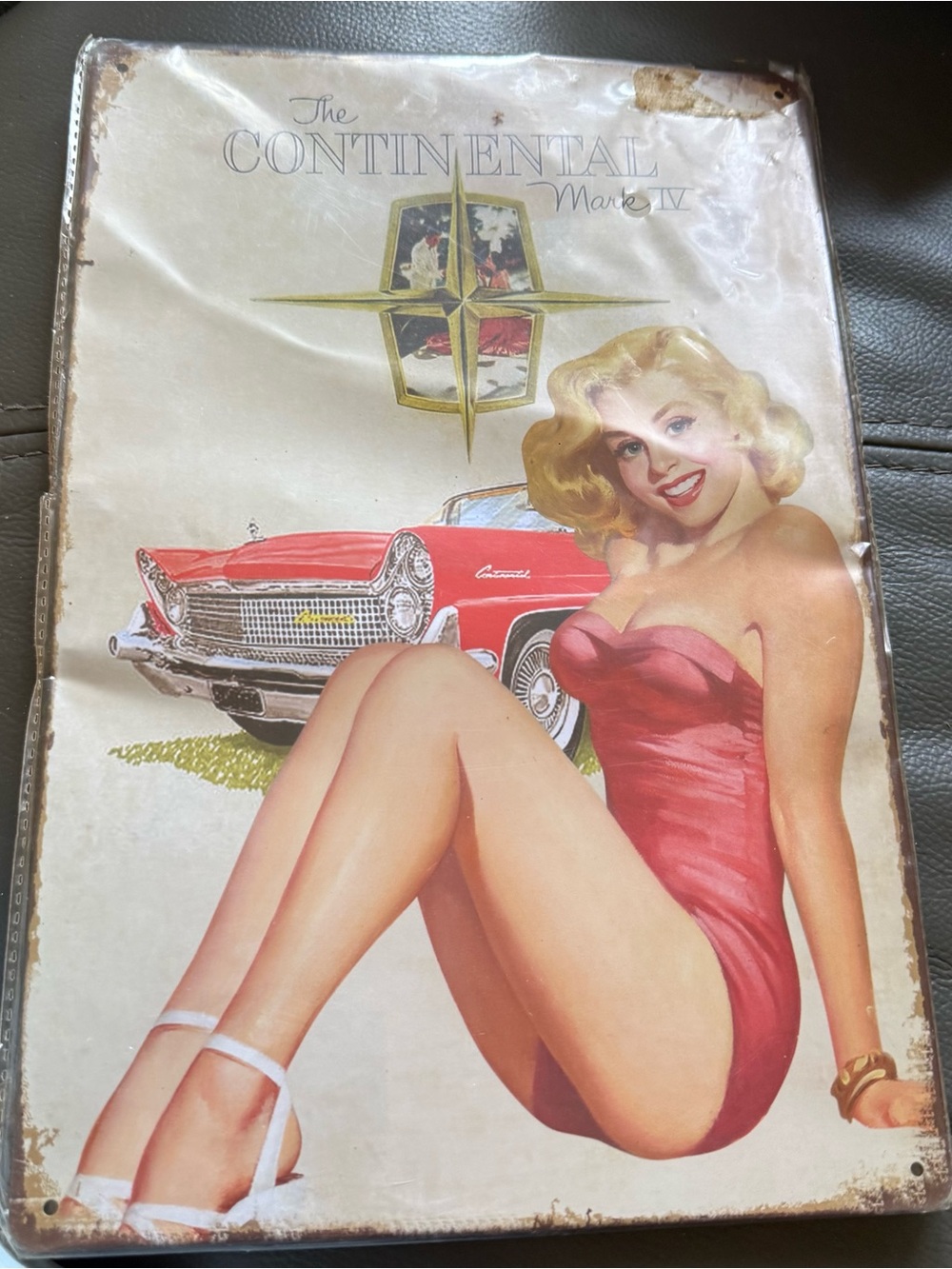 Vintage-Inspired  continental car Women’s Strapless Bustier One-Piece in Red